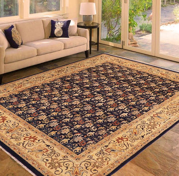 handmade Transitional Kafkaz Chobi Ziegler Blue Beige Hand Knotted RECTANGLE 100% WOOL area rug 8 x 10
